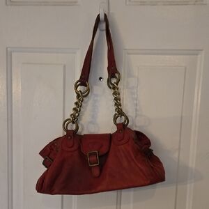 Maurizio Taiuti Elegant Red Leather Shoulder Bag